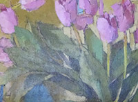 blue leaves with tulips thumbnail