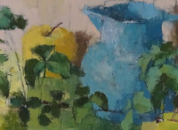 bramble with blue jug