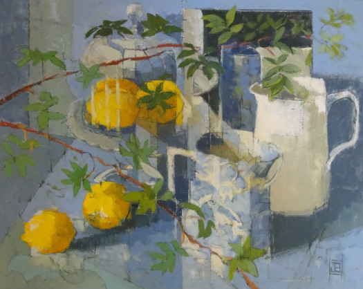 Blue Still Life with Lemons